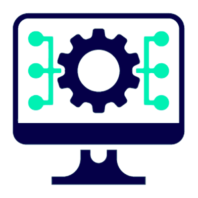 Icono engranaje en pantalla